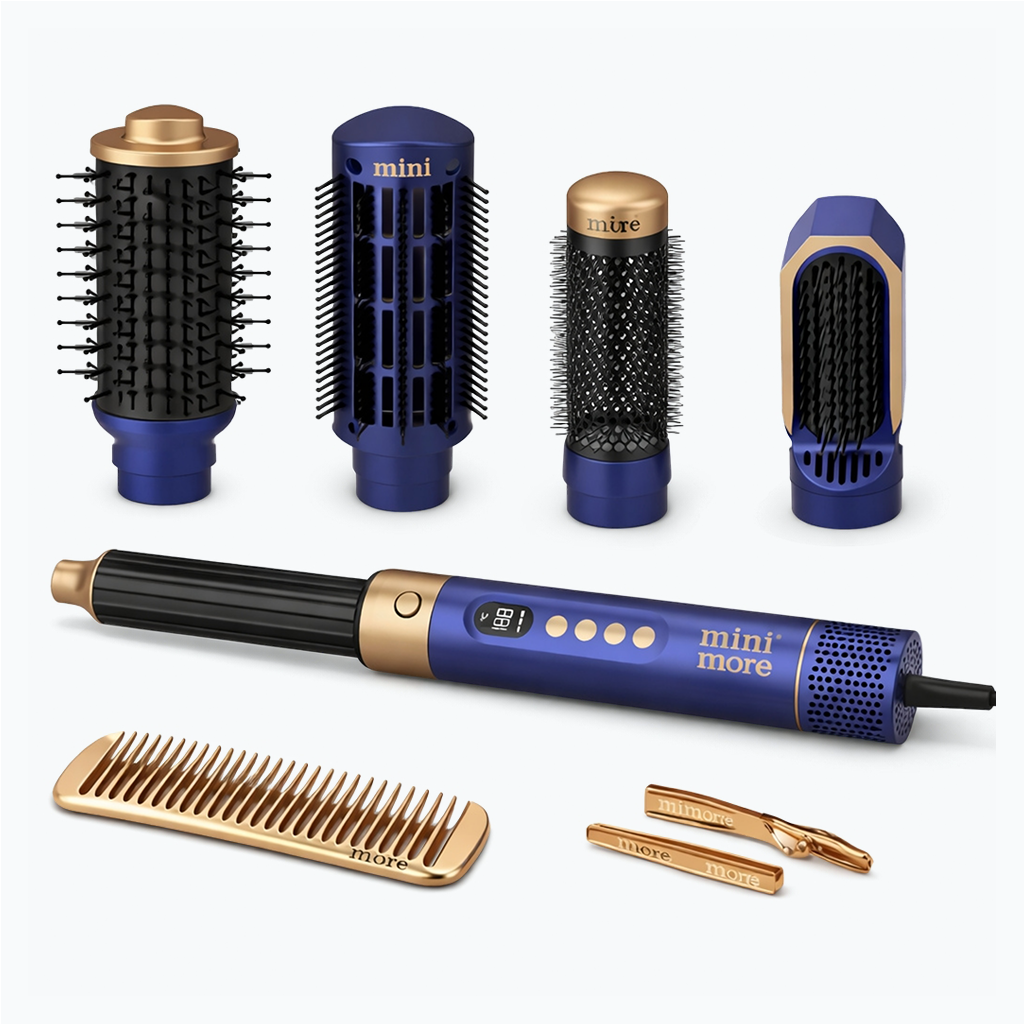 Mini More 6 In 1 Airstyler Hava Üflemeli Saç Şekillendirici Seti Coanda Etkili Saç Düzleştirici ve Maşa