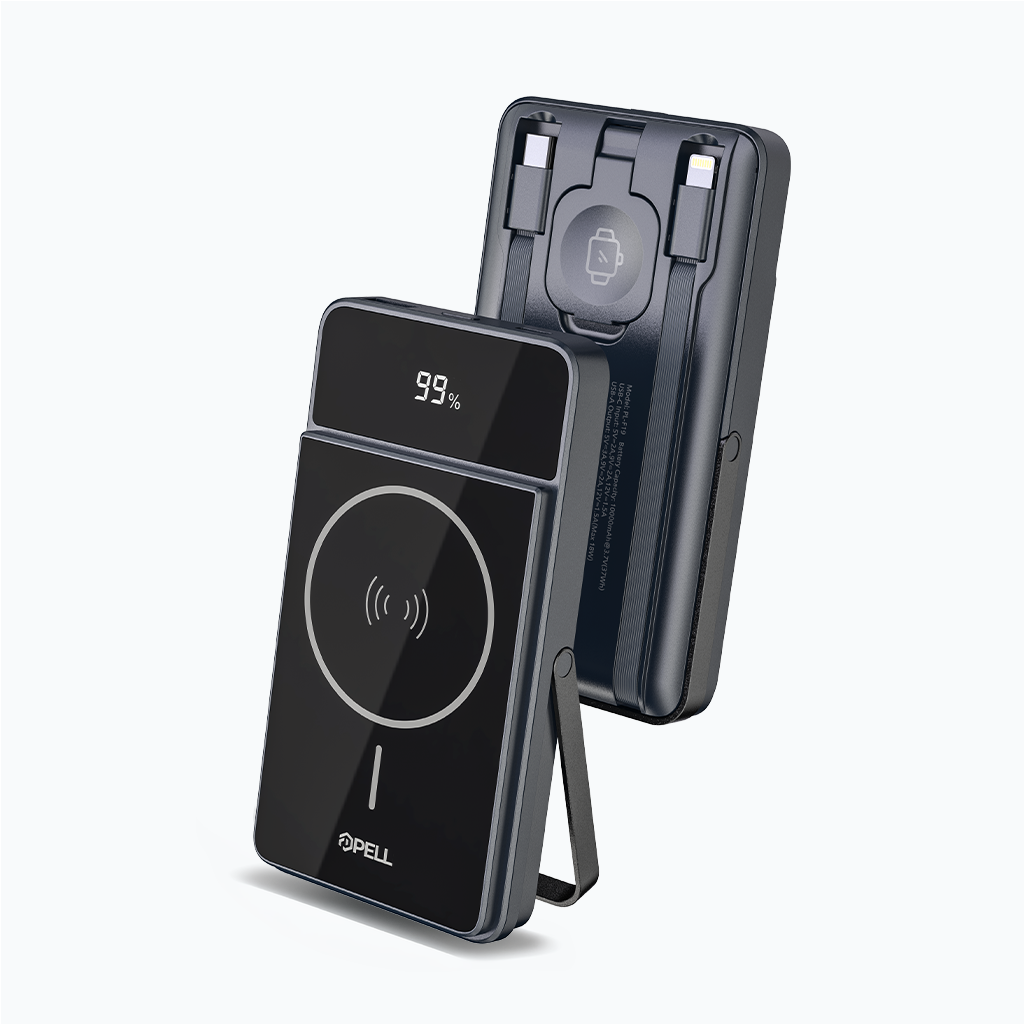 PL-F19 3'ü 1 Arada 10000 mAh Powerbank 22.5W, Kablosuz Dijital Ekranlı Hızlı Taşınabilir Şarj Cihazı