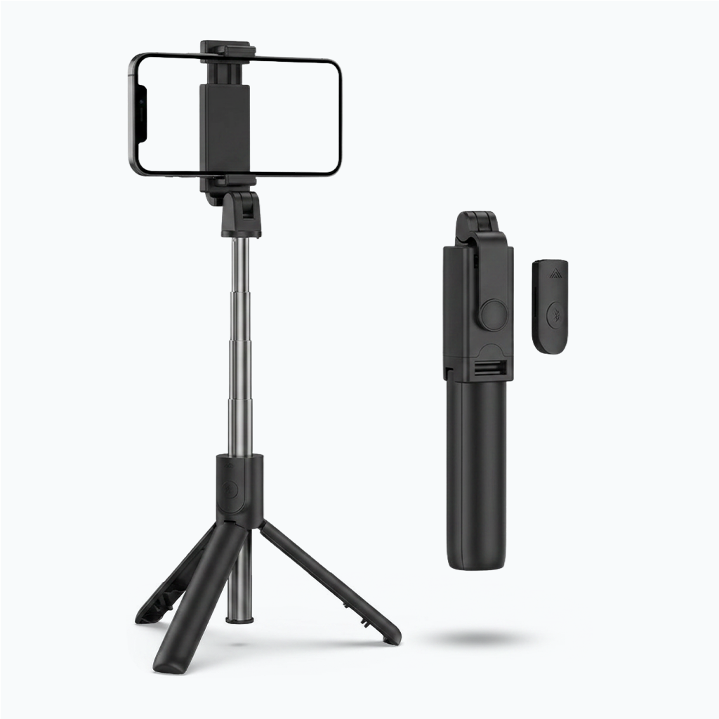 S05 Entegre Tripodlu ve Uzaktan Kumandalı Çok Fonksiyonlu Telefon Tutucu, Cold Shoe Destekli Taşınabilir Stand