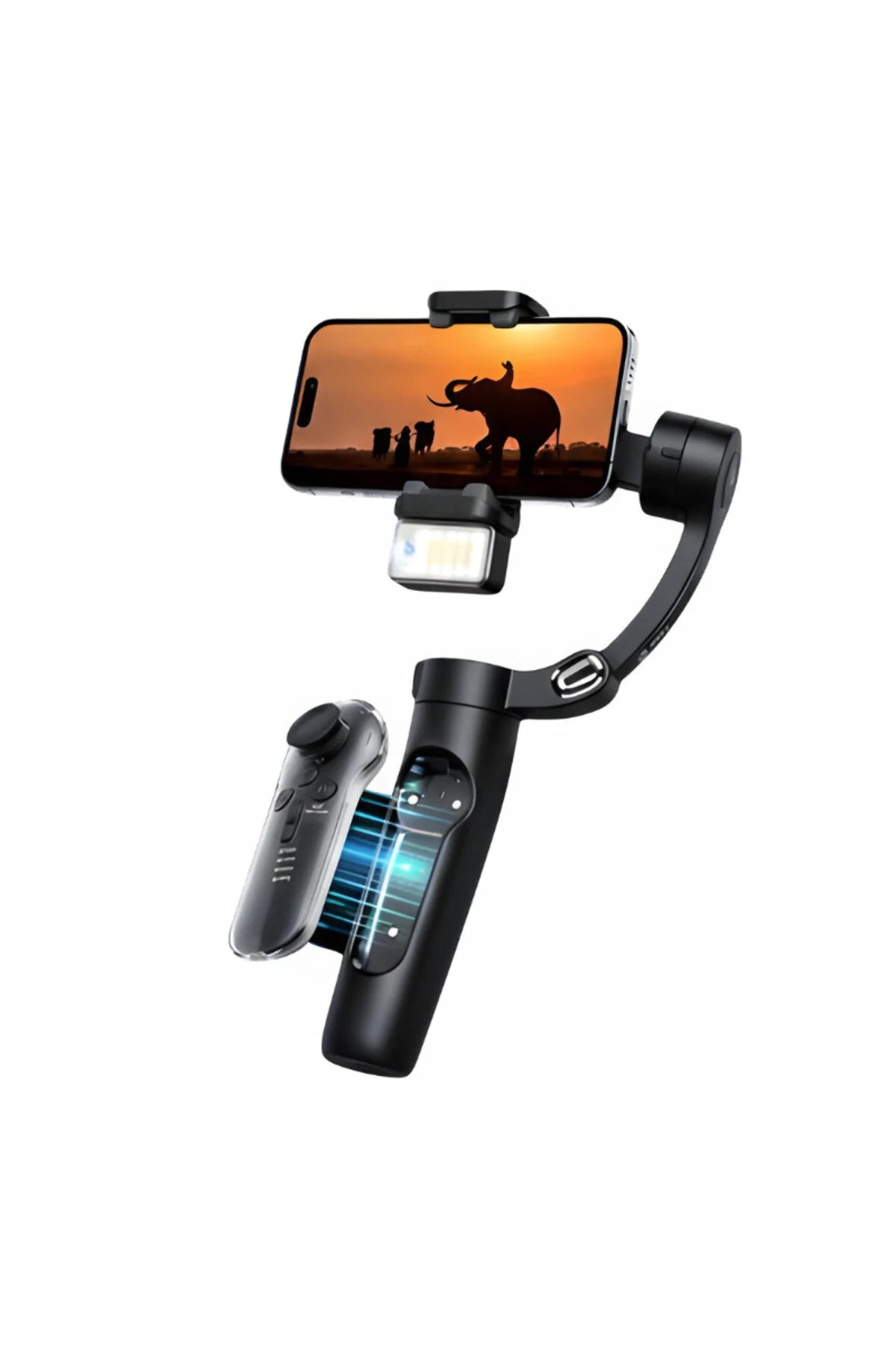 M3 Alpro 3 Eksenli Akıllı AI Takip Özellikli Gimbal Telefon SİYAH BEYAZ
