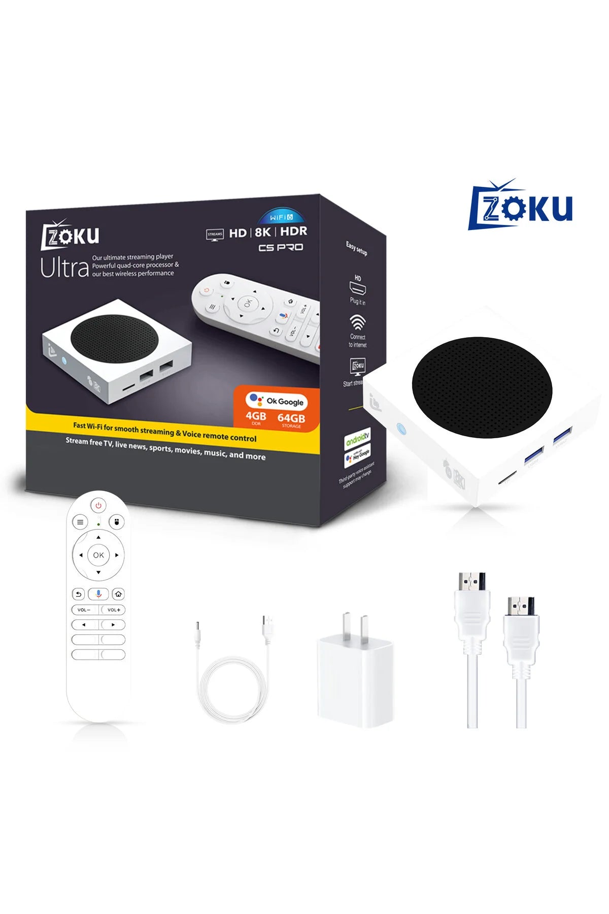 8K Ultra HD Android 14 TV Box - 4GB 64GB - Çift Bant Wi-Fi 6 Smart Media Player
