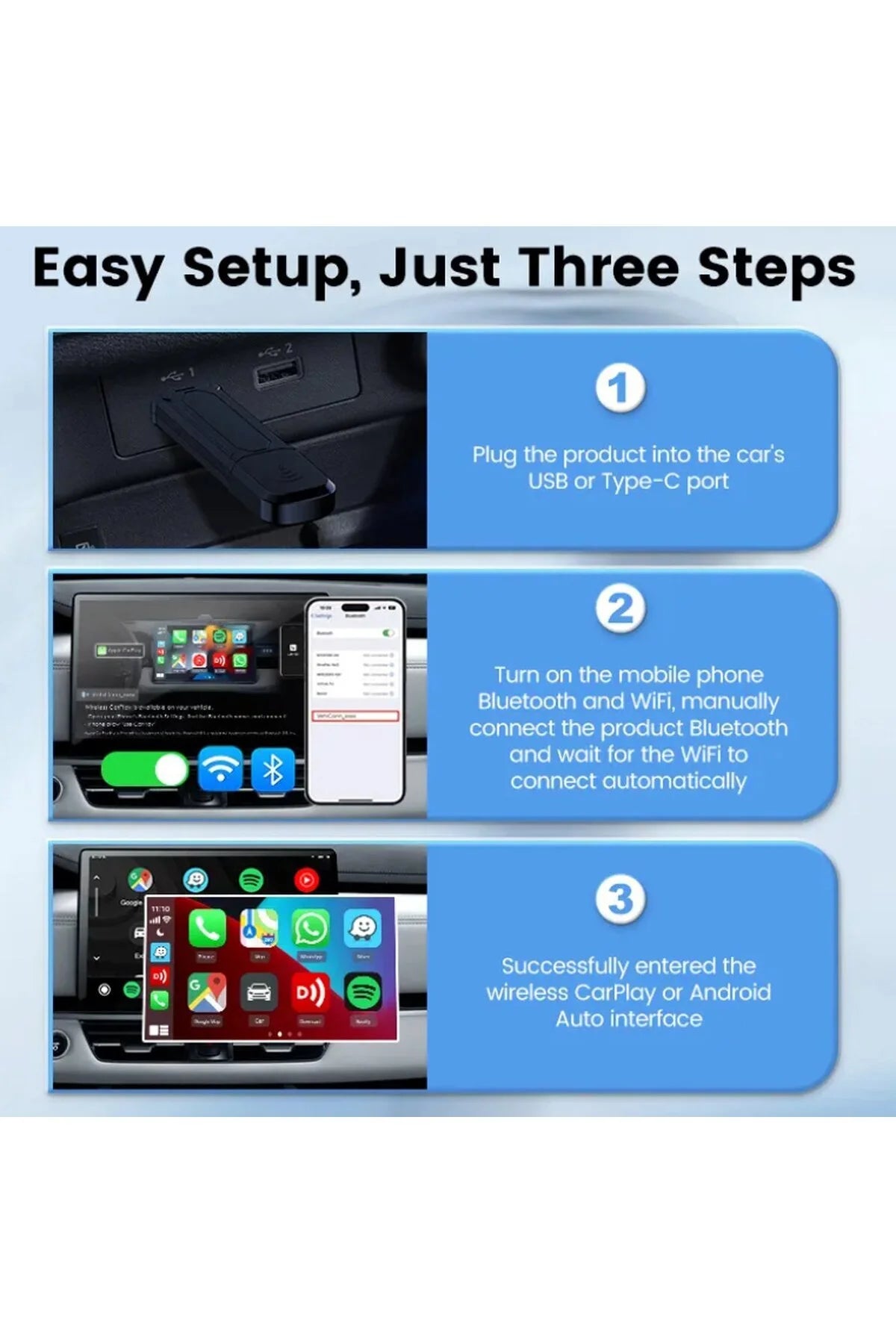 Carlinkit Mini 5 Pro Bluetooth & Wi-Fi Kablosuz CarPlay Çevirici Ürün ikincil görseli