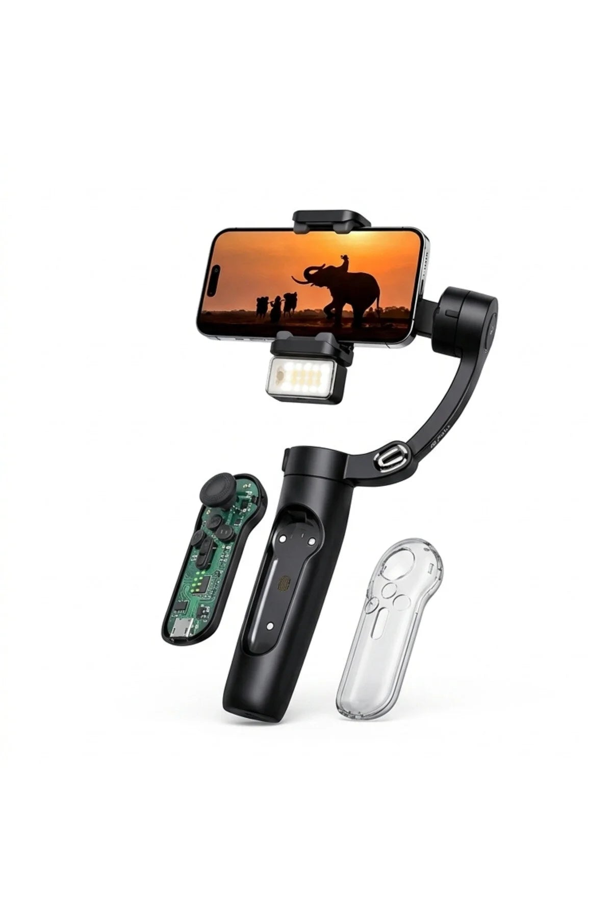 M3 Alpro 3 Eksenli Akıllı AI Takip Özellikli Gimbal Telefon SİYAH BEYAZ