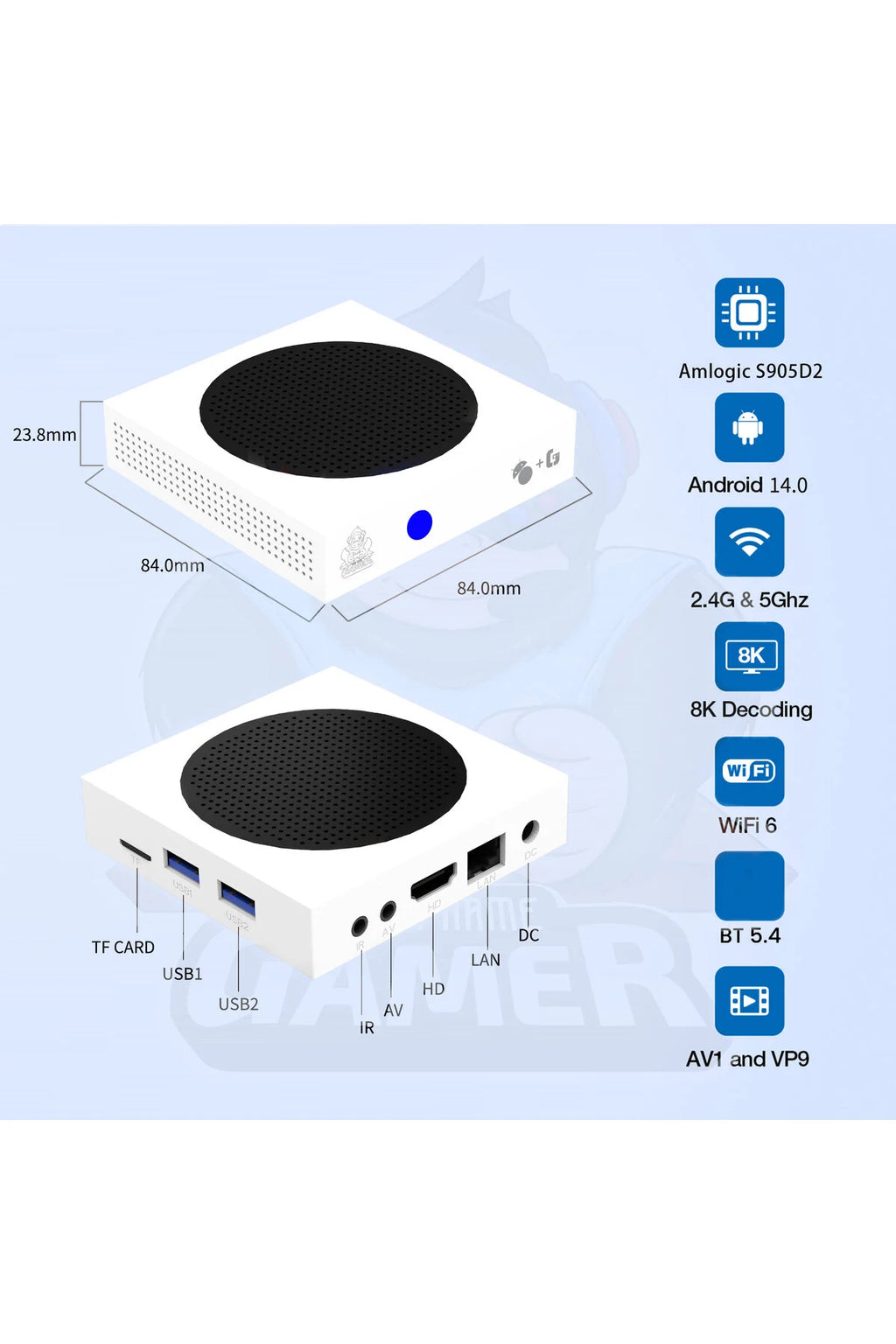 G8 8K Ultra HD Android TV Box & Oyun Konsolu - 60.000+ Oyunlu, Sesli Komut, Wi-Fi 6, Dual Band