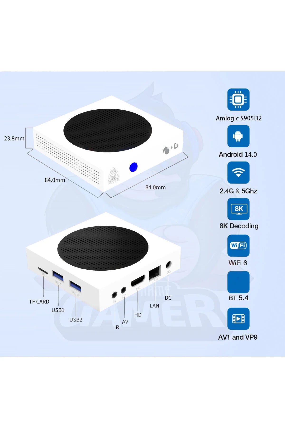 G8 8K Ultra HD Android TV Box & Oyun Konsolu - 60.000+ Oyunlu, Sesli Komut, Wi-Fi 6, Dual Band