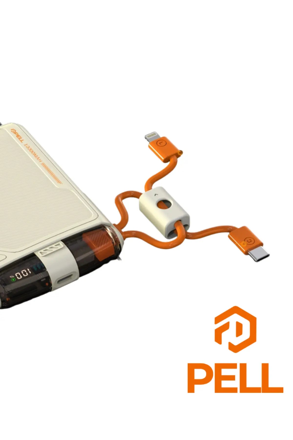 PL-F01 Dijital Ekran Ultra 10.000 Mah. 22.5w Turbo Şarj Kablosuz Powerbank BEJ / GRİ
