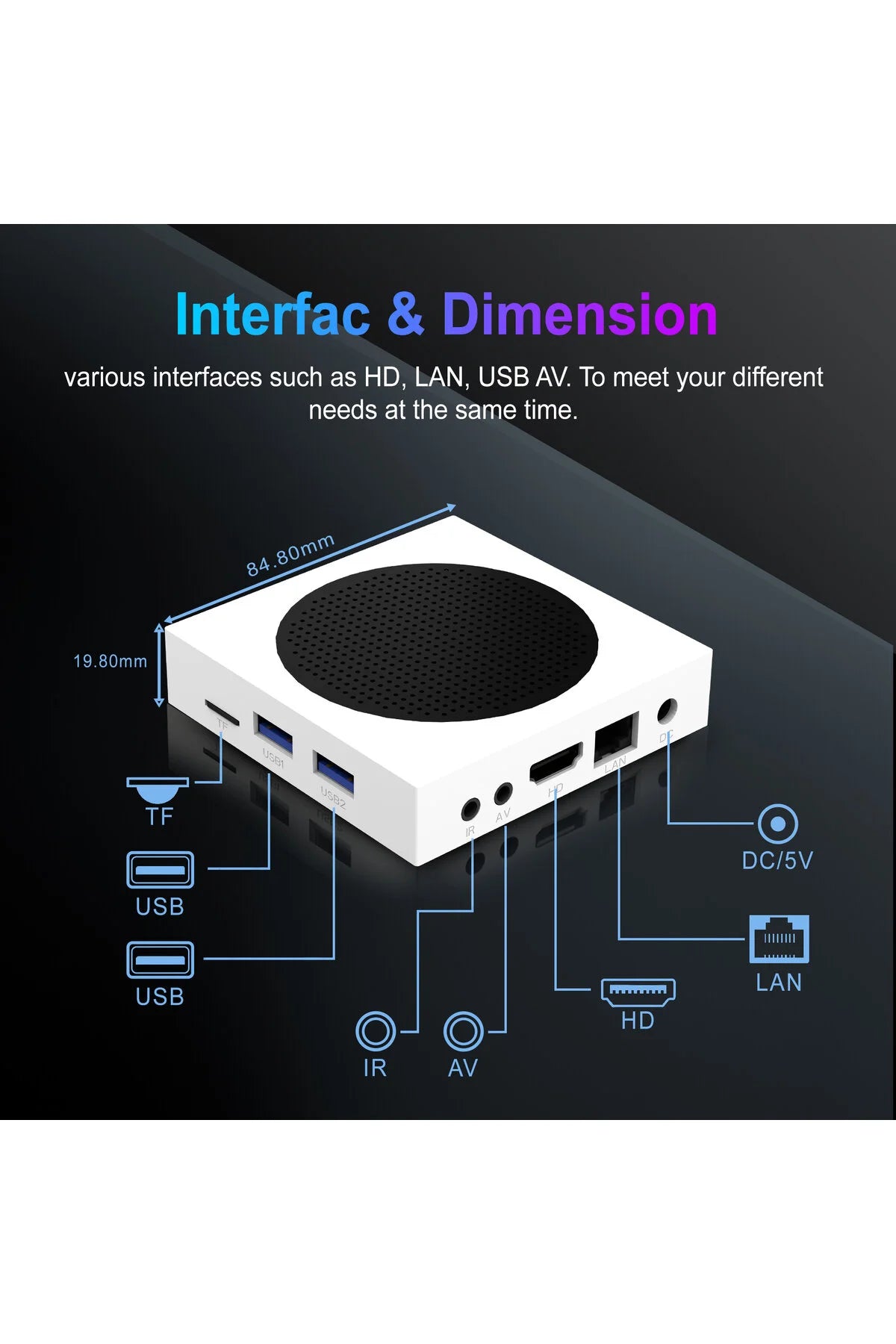 8K Ultra HD Android 14 TV Box - 4GB 64GB - Çift Bant Wi-Fi 6 Smart Media Player