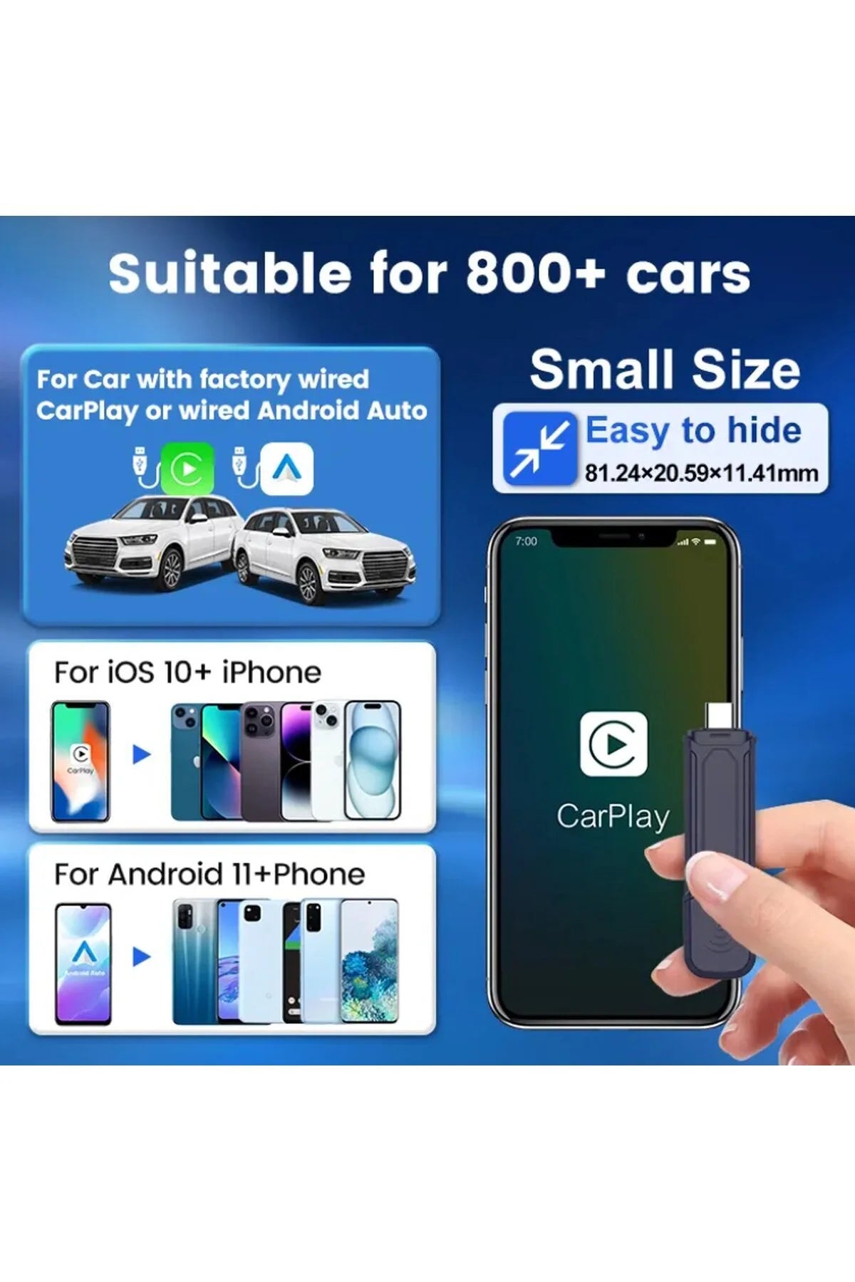 Carlinkit Mini 5 Pro Bluetooth & Wi-Fi Kablosuz CarPlay Çevirici