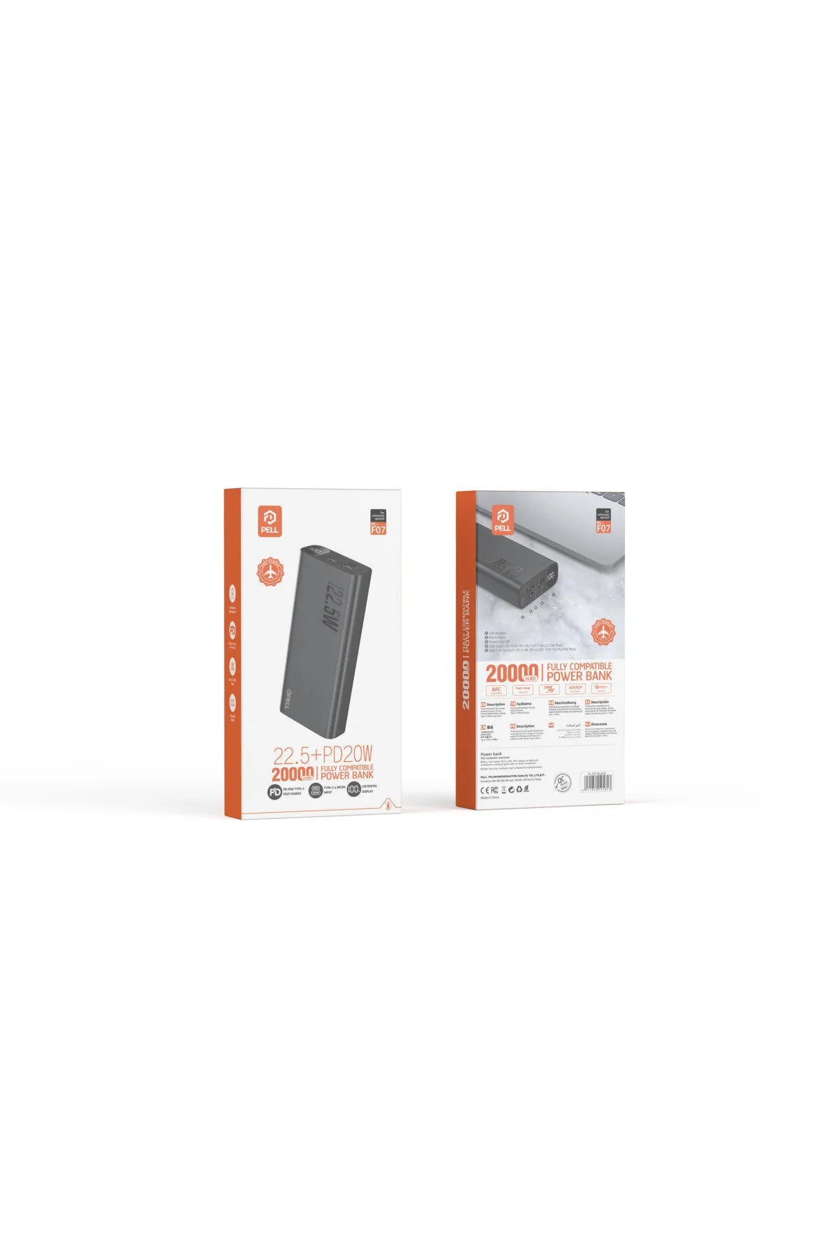 F07 20.000 mah 22.5 W PD 20W TURBO HIZLI POWERBANK