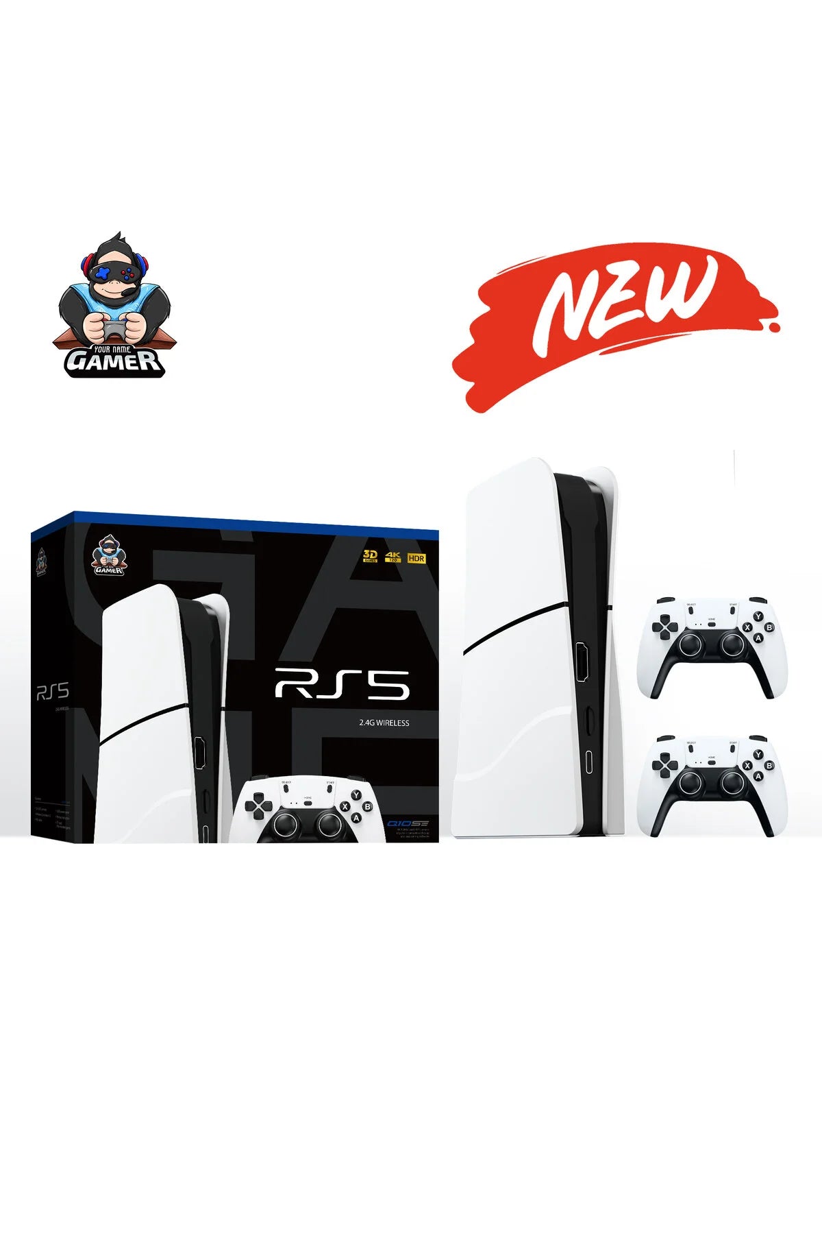 RS5 4K Ultra HD HDR 2.4G Wireless Oyun Konsolu - Beyaz - Play Like Never Before Özel Seri