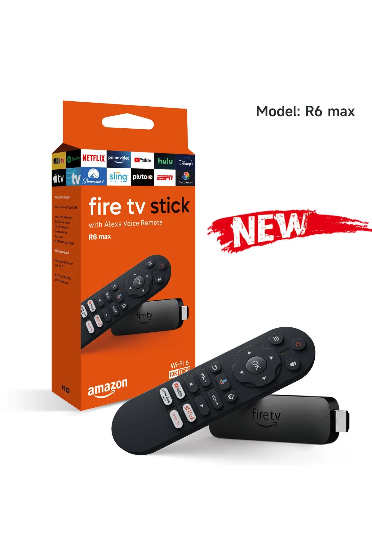 Fire TV Stick R6 Max 10K HDR Destekli Akıllı TV Dönüştürücü - Sesli Komut Kumandalı & Wi-Fi 6