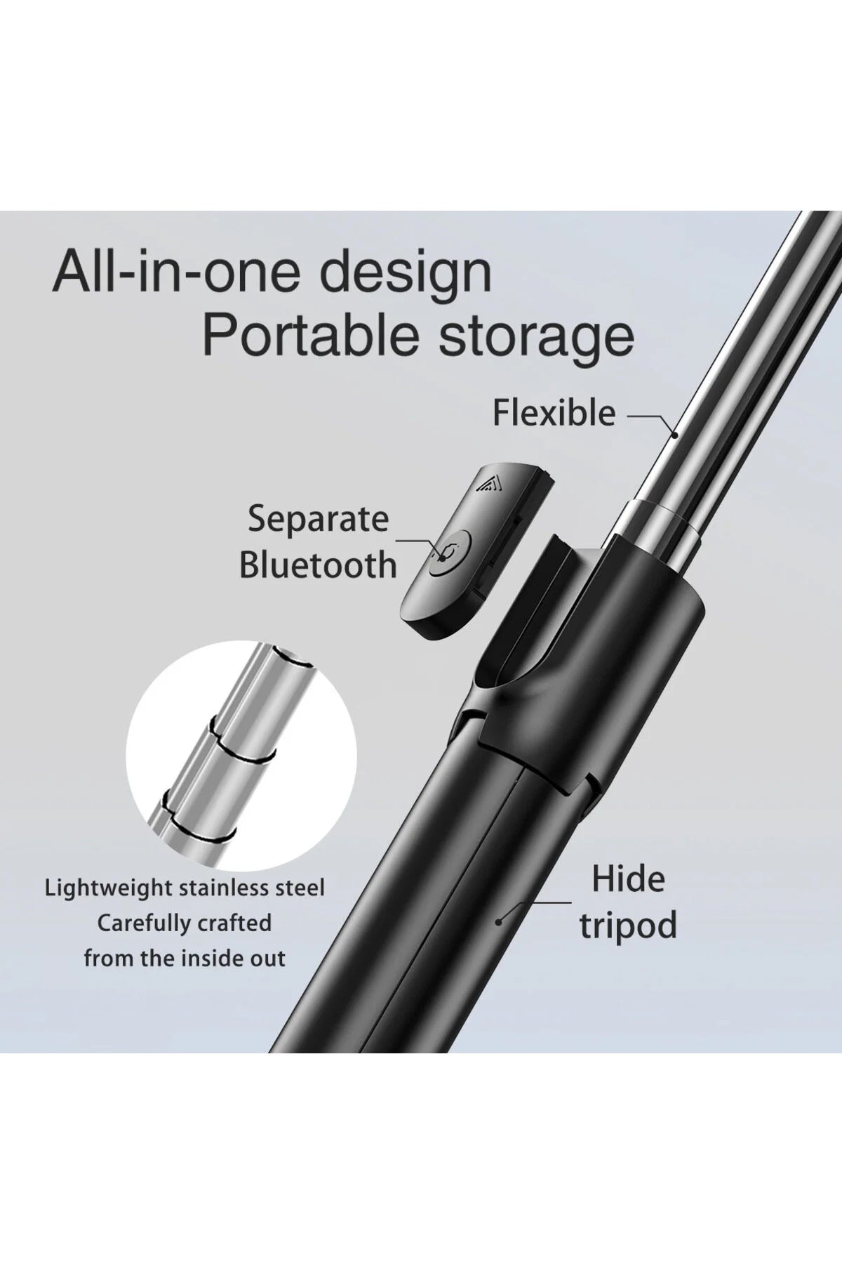 Tripod L02 4 In 1 Bluetooth Kumandalı Tripod Selfie Çubuğu