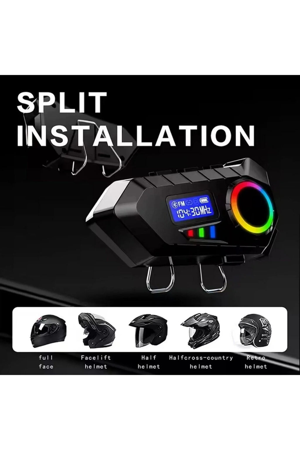 Y30 Kask Kulaklık Bluetooth Motosiklet Kulaklık Rgb Radyolu Intercom