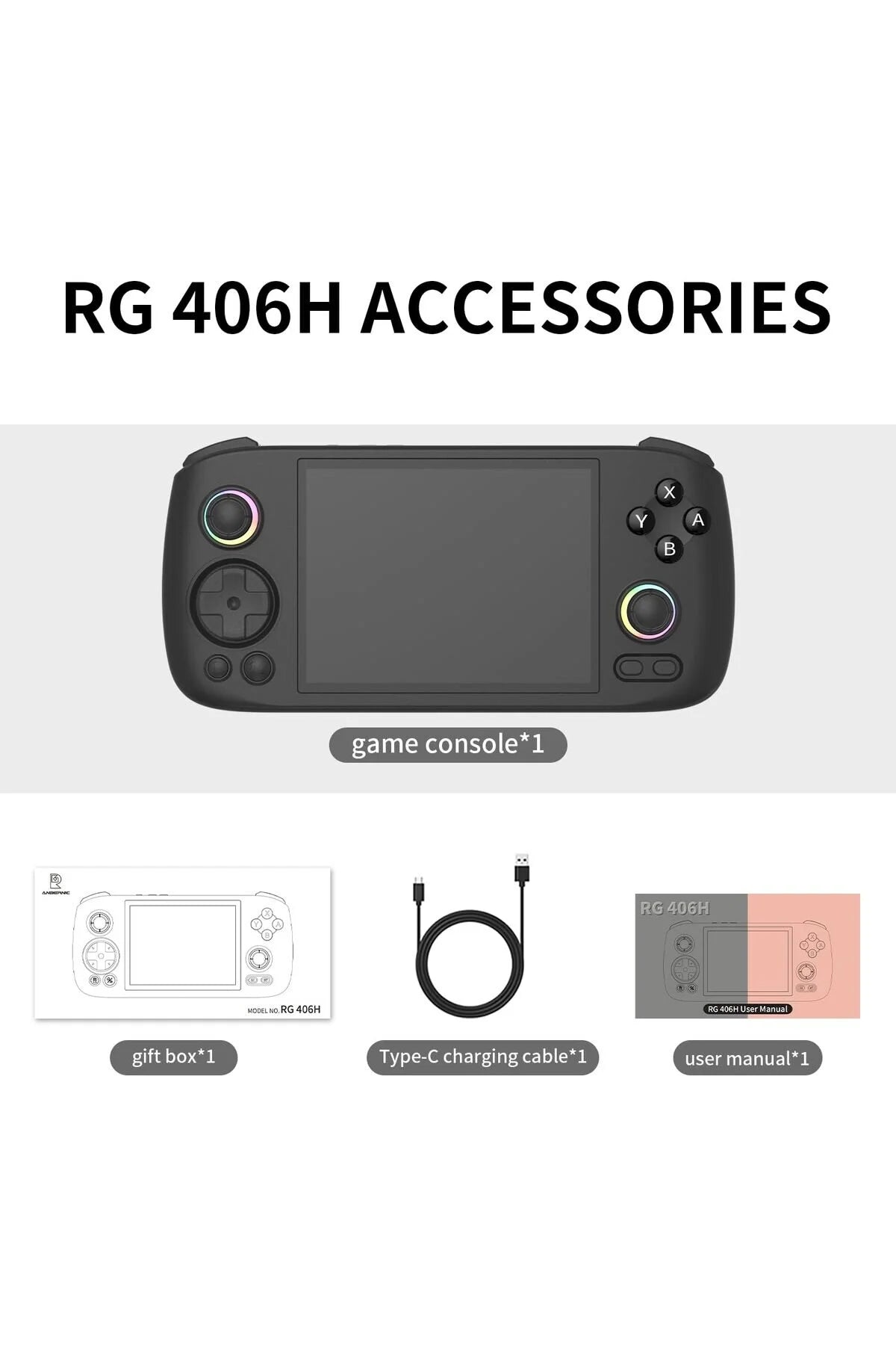 RG 406H Retro El Oyun ı Konsolu 4 Inç HD Ekran Bluetooth WIFI 8G + 128G Android 13 512G PSP PS2 /MOR / BEYAZ /MOR /GRİ Ürün ikincil görseli