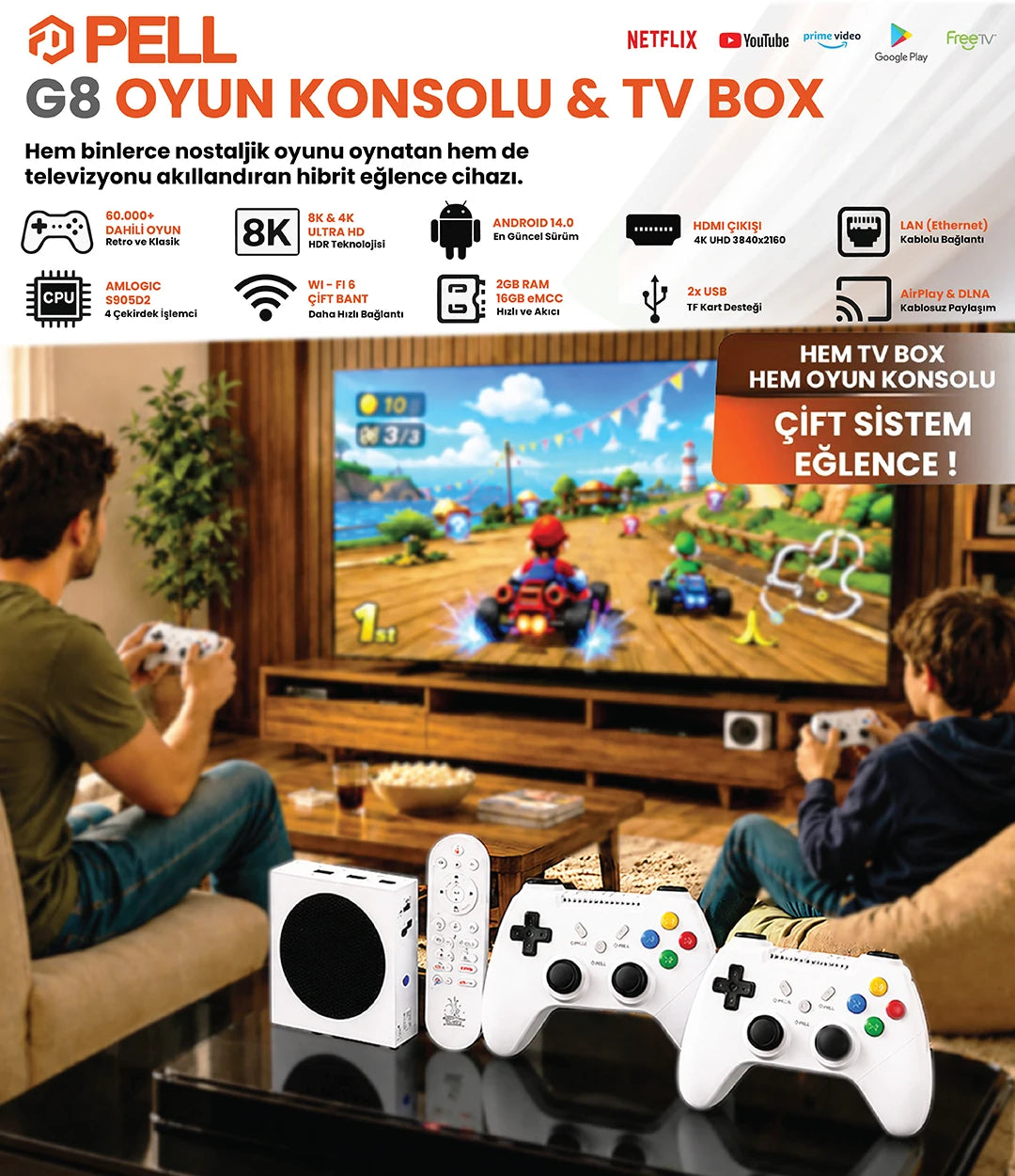 G8 8K Ultra HD Android TV Box & Oyun