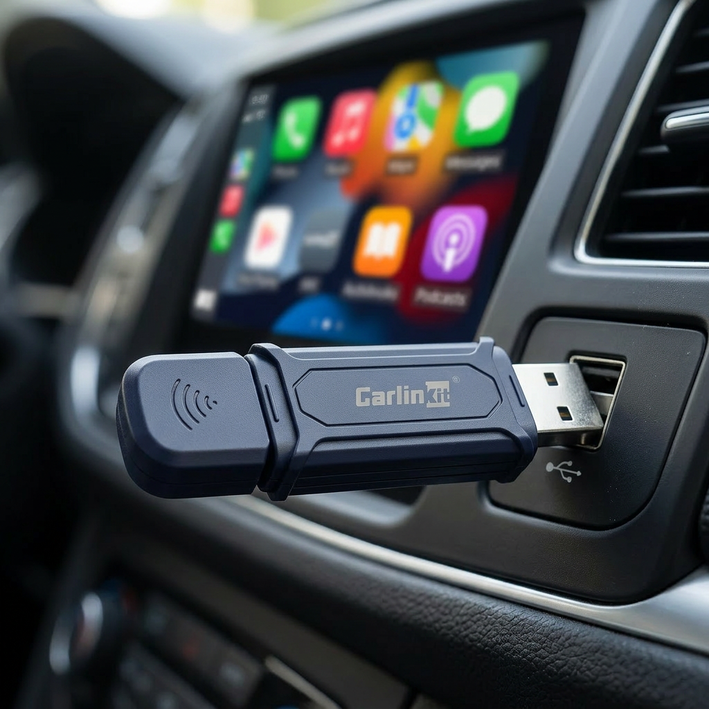 Carlinkit Mini 5 Pro Kablosuz CarPlay Çevirici Adaptör, Bluetooth & Wi-Fi Akıllı Araç Multimedya Dönüştürücü