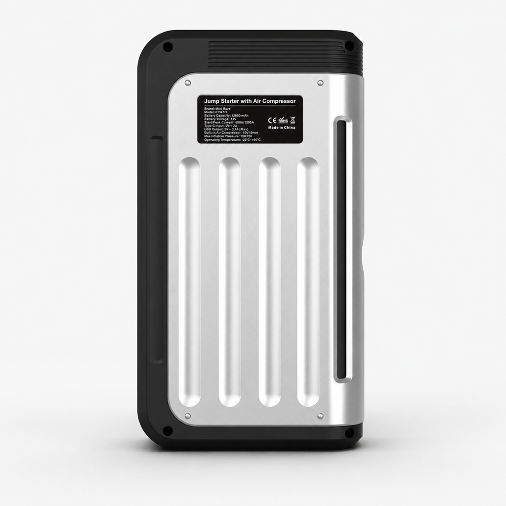 Mini More 12000mAh Jump Starter Akü Takviye Cihazı, 150 PSI Hava Kompresörlü Powerbank