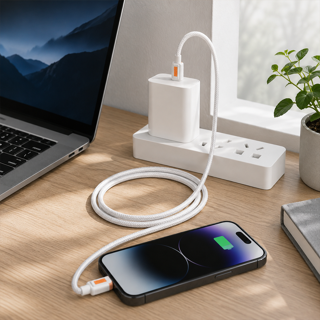 30w Hızlı Şarj Ve Data Kablosu Usb To Lightning