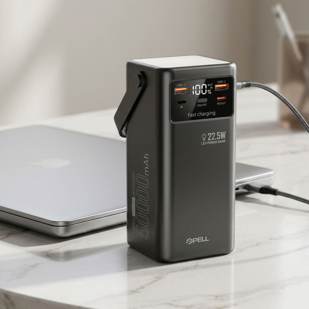 PL-F23 50000 mAh Powerbank 22.5W, LED Işıklı Turbo Hızlı Taşınabilir Şarj Cihazı