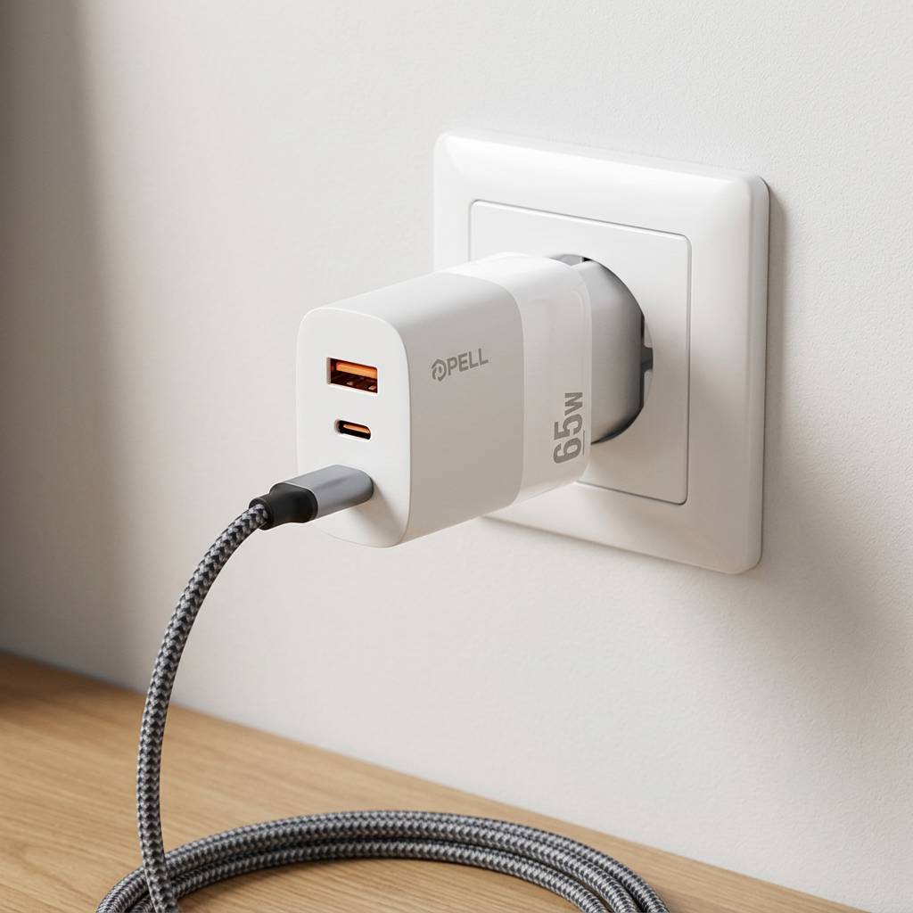 E14 65W PD 3 Portlu Ultra Hızlı Turbo Şarj Cihazı, Type-C ve USB Seyahat Adaptörü