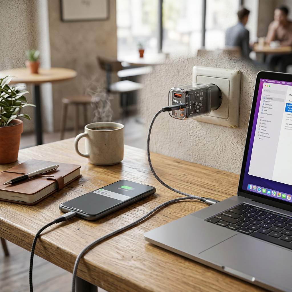 PL-E11 20W PD Çift Girişli Hızlı Şarj Başlığı, USB ve Type-C Seyahat Adaptörü