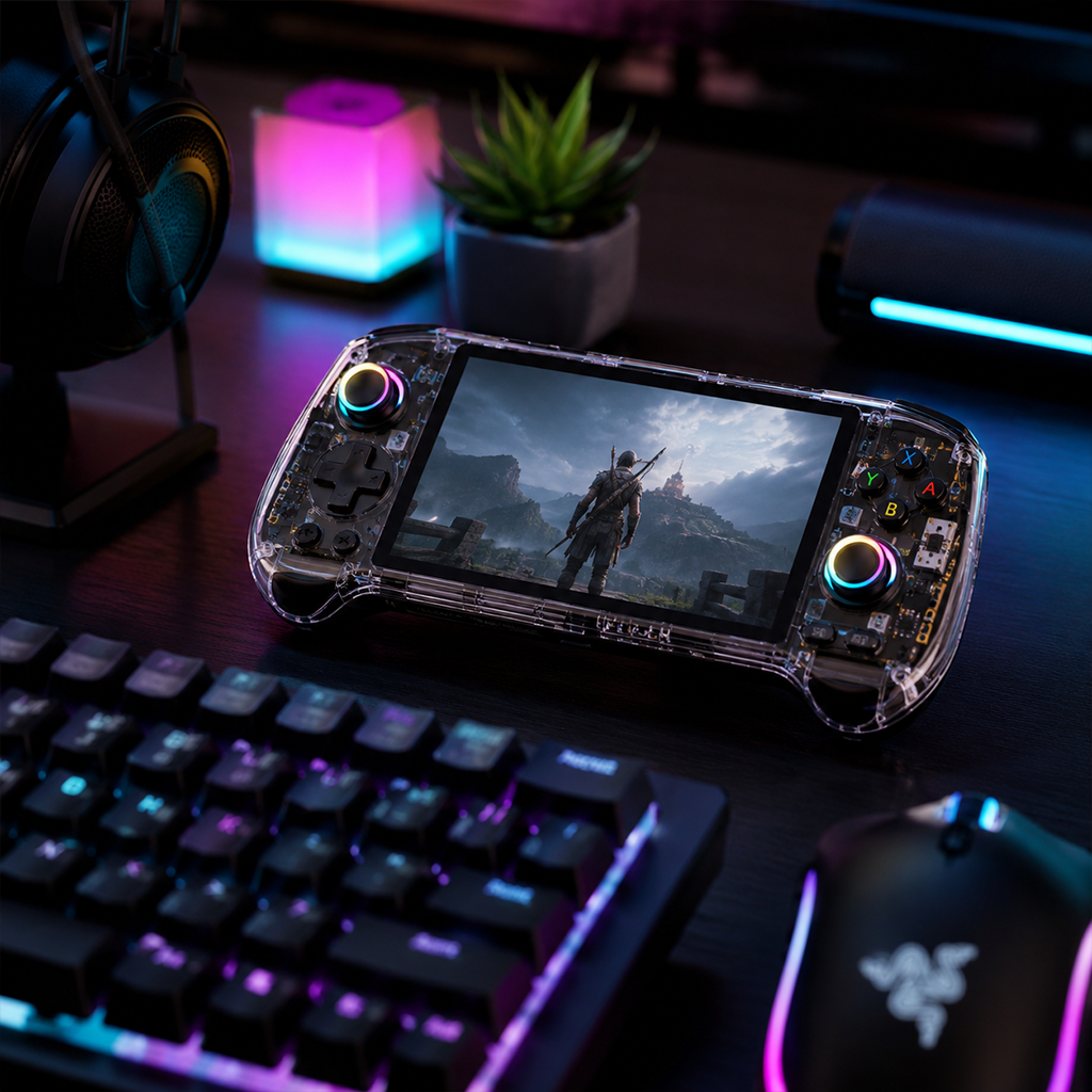 ANBERNIC RG557 Android Retro Handheld Oyun Konsolu 256GB, PS2 ve GameCube Destekli Taşınabilir Emülatör