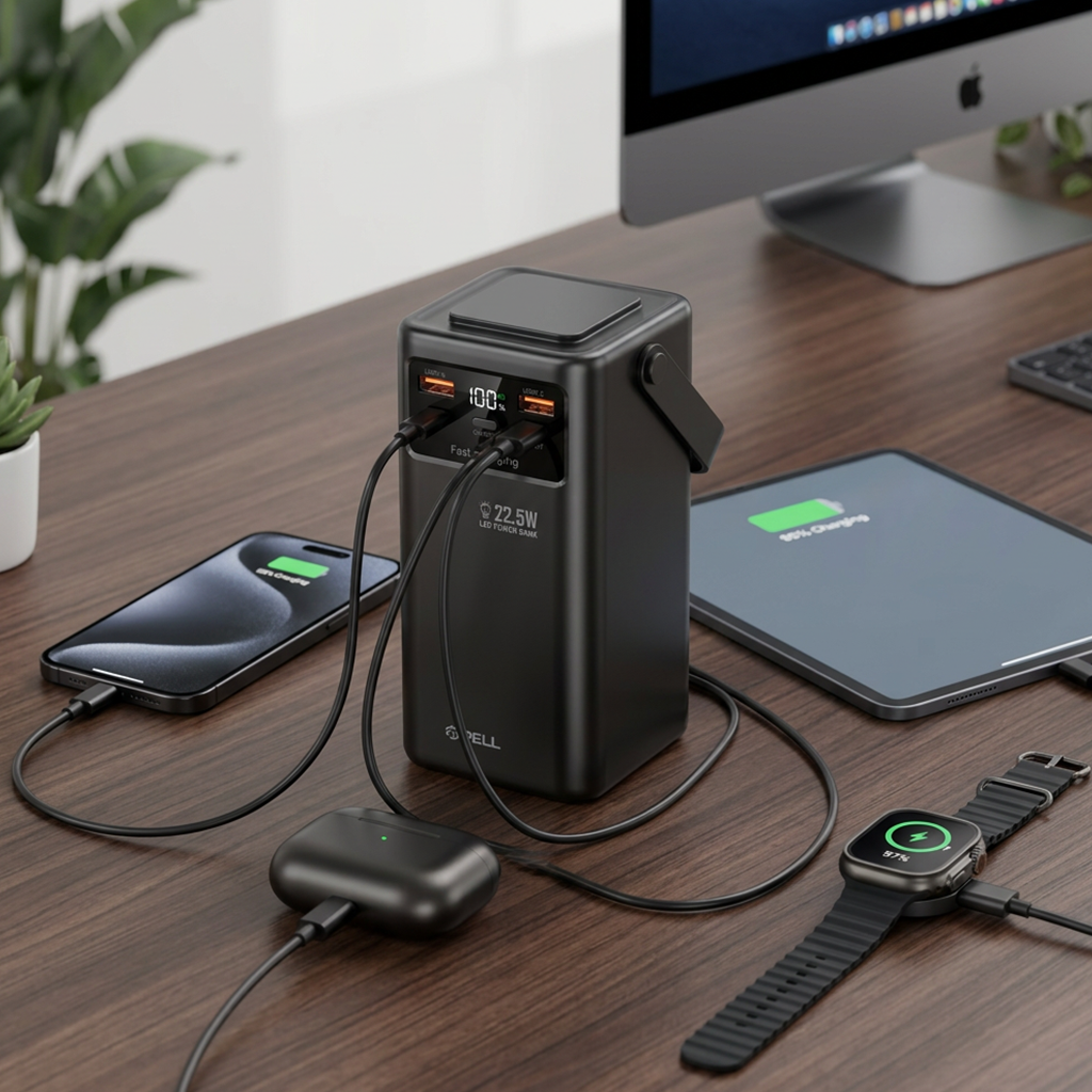 PL-F23 50000 mAh Powerbank 22.5W, LED Işıklı Turbo Hızlı Taşınabilir Şarj Cihazı