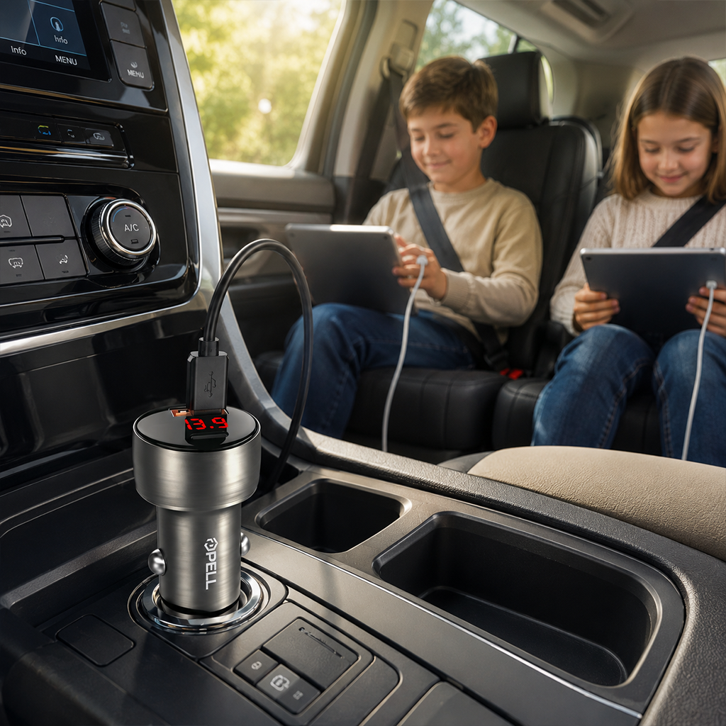 PL-C13 48W Turbo Araç İçi Şarj Cihazı, PD & QC 3.0 Çift Portlu Metal Hızlı Şarj Adaptörü