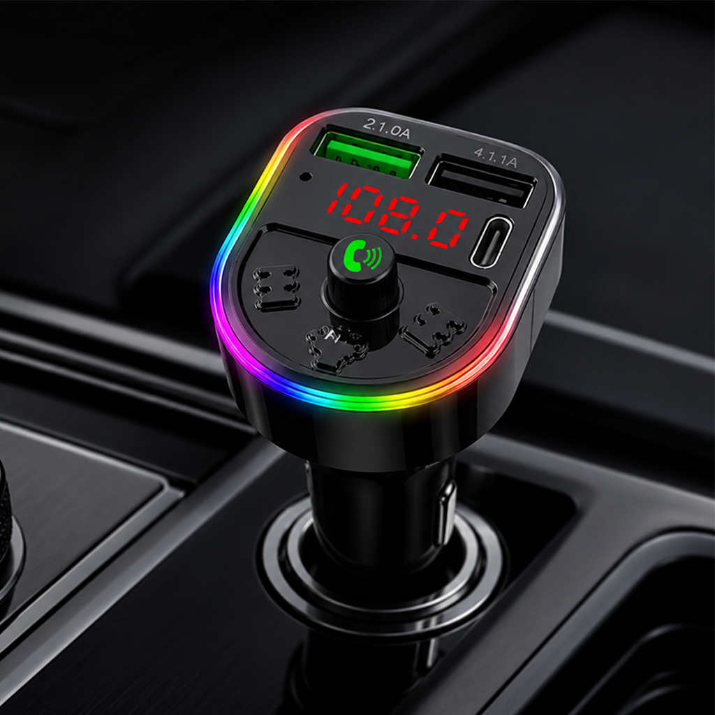 PL-C16 Bluetooth Araç Kiti ve FM Transmitter, PD Type-C Hızlı Şarjlı MP3 Çalar