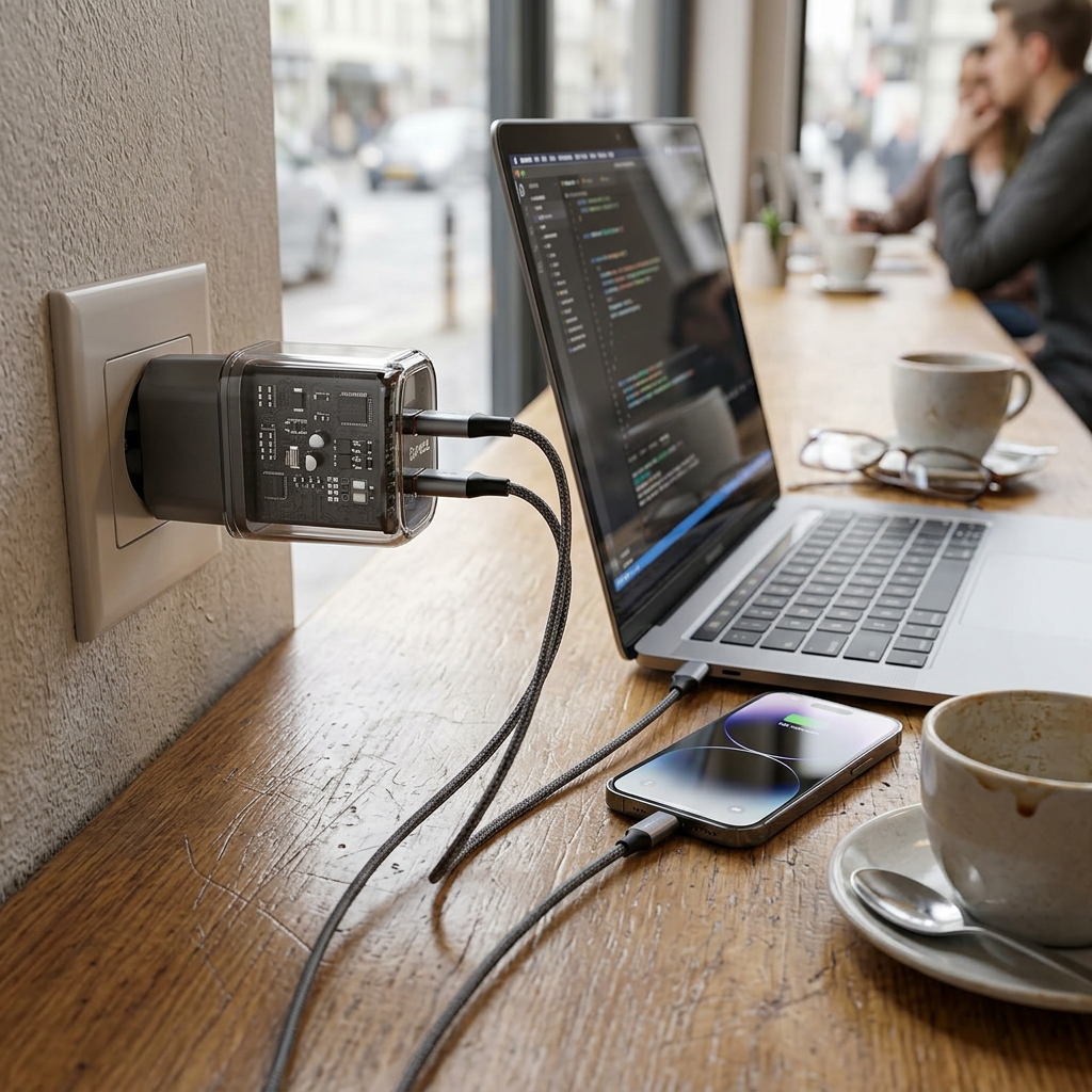 PL-E11 20W PD Çift Girişli Hızlı Şarj Başlığı, USB ve Type-C Seyahat Adaptörü