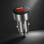 PL-C13 48W Turbo Araç İçi Şarj Cihazı, PD & QC 3.0 Çift Portlu Metal Hızlı Şarj Adaptörü