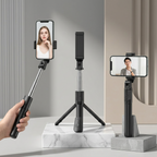 S05 Entegre Tripodlu ve Uzaktan Kumandalı Çok Fonksiyonlu Telefon Tutucu, Cold Shoe Destekli Taşınabilir Stand