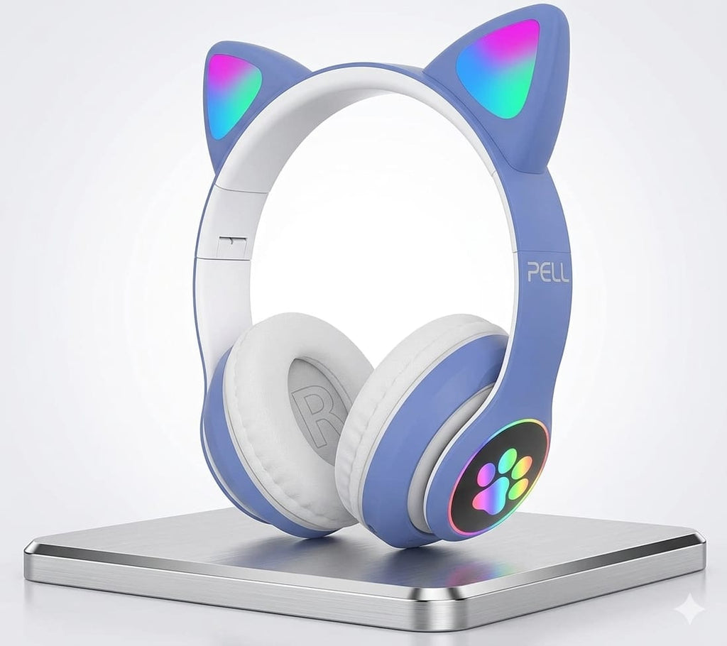 STN-28 Işıklı Bluetooth Kedi Kulaklığı, Kablosuz Kulak Üstü Oyuncu Kulaklığı