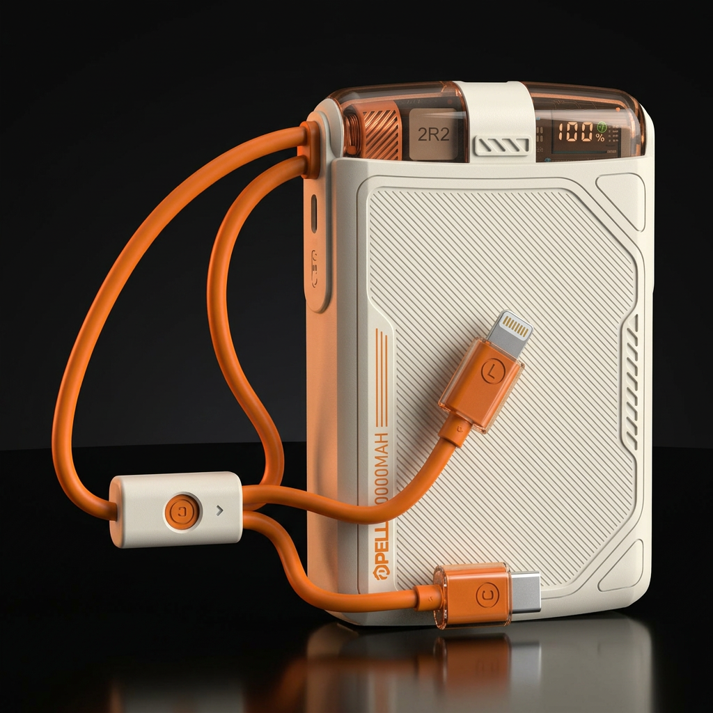 PL-F01 10000 mAh Powerbank 22.5W, Kablosuz Dijital Ekranlı Hızlı Taşınabilir Şarj Cihazı
