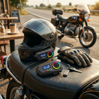 Y30 Motosiklet Kask Kulaklık RGB Işıklı Radyolu, Kablosuz Motor Intercomu