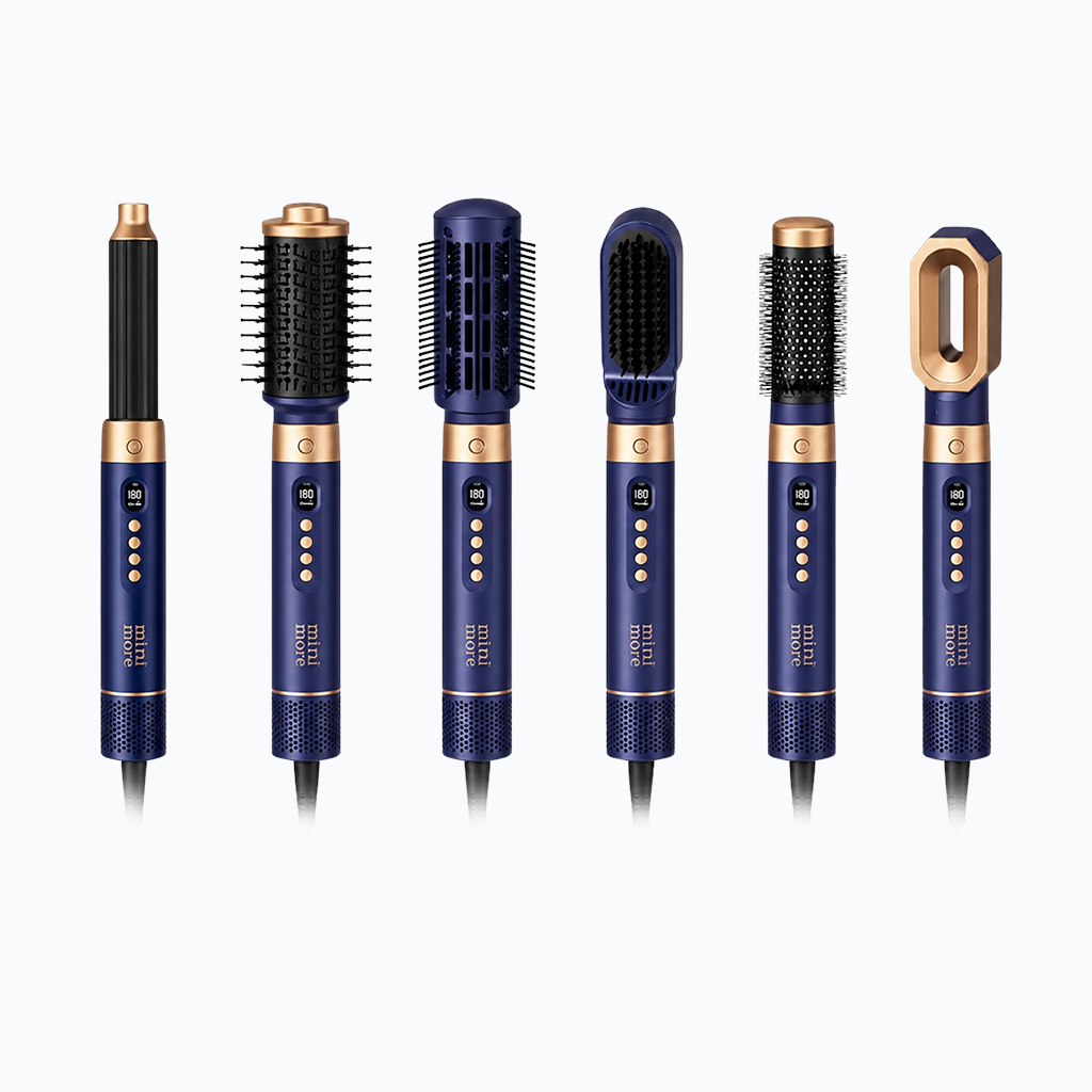Mini More 6 In 1 Airstyler Hava Üflemeli Saç Şekillendirici Seti Coanda Etkili Saç Düzleştirici ve Maşa