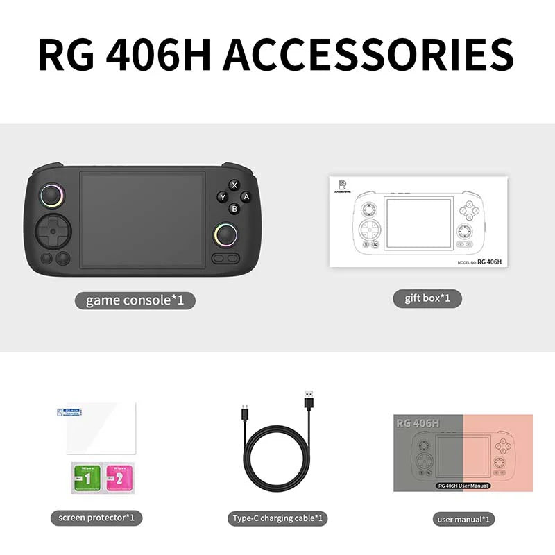 ANBERNIC RG 406H Android 13 Retro El Oyun Konsolu 8GB RAM + 128GB, PS2 ve PSP Destekli Taşınabilir Emülatör