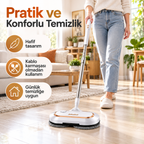 ALFABOT S2 Kablosuz Elektrikli Mop Paspas Çift Motorlu, Döner Başlıklı Silme ve Parlatma Cihazı