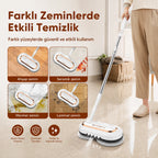 ALFABOT S2 Kablosuz Elektrikli Mop Paspas Çift Motorlu, Döner Başlıklı Silme ve Parlatma Cihazı