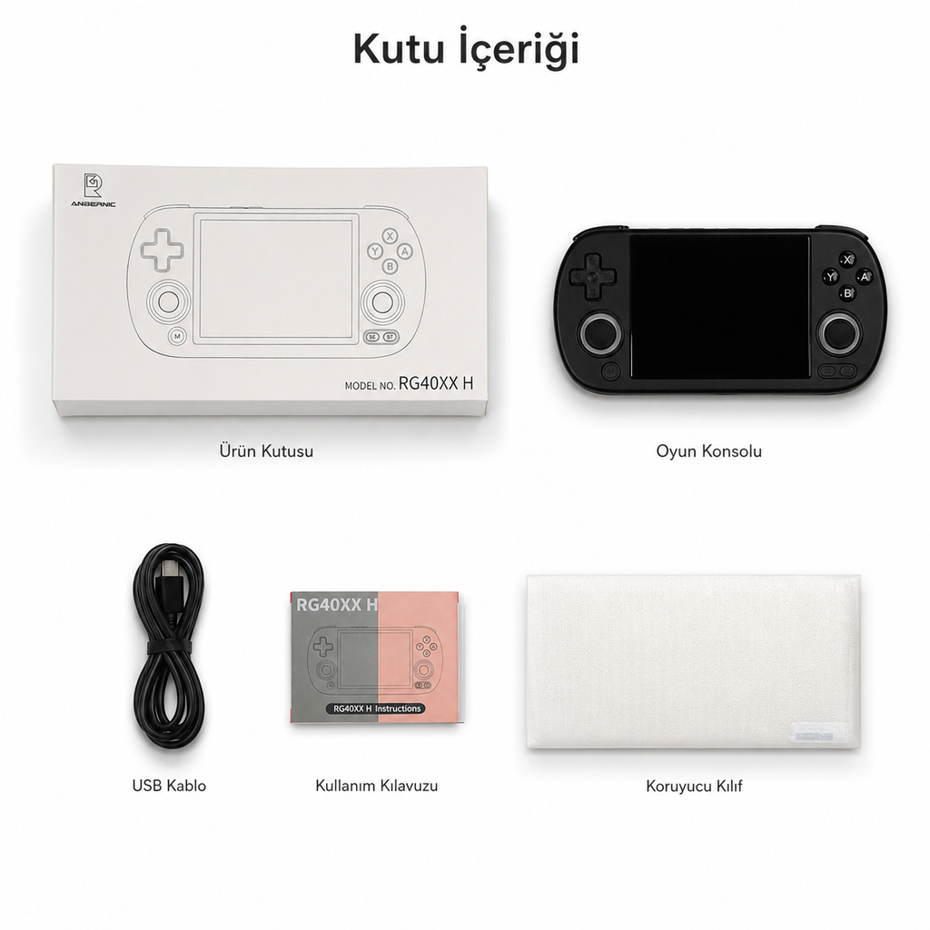 ANBERNIC RG40XX H Retro El Oyun Konsolu 4.0 inç IPS Ekran, Taşınabilir Retro Atari Konsolu