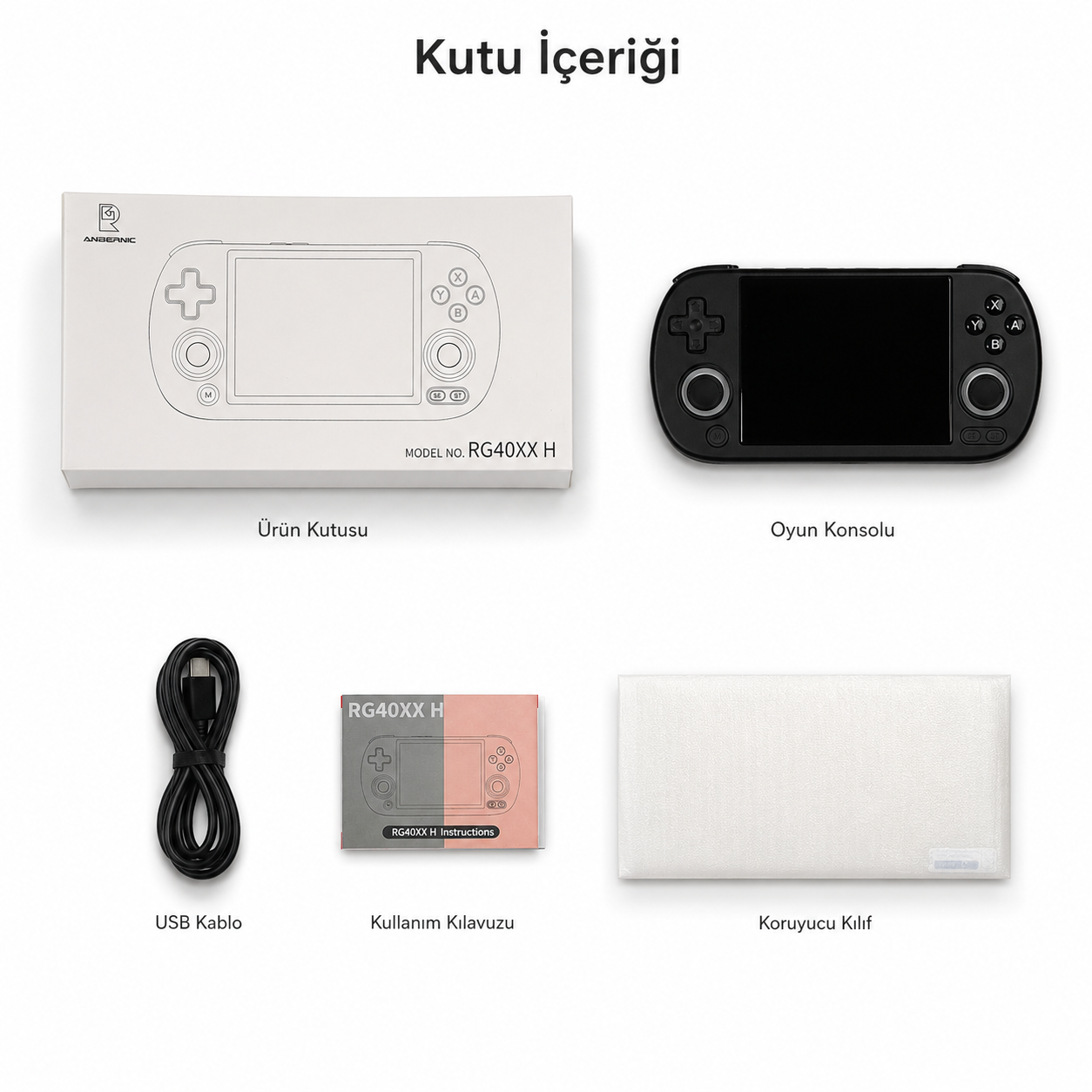 ANBERNIC RG40XX H Retro El Oyun Konsolu 4.0 inç IPS Ekran, Taşınabilir Retro Atari Konsolu