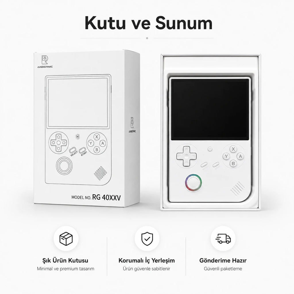 ANBERNIC RG 40XXV Taşınabilir El Oyun Konsolu, 4.0 inç IPS Ekran, Retro Game Boy PSP Oyun Konsolu