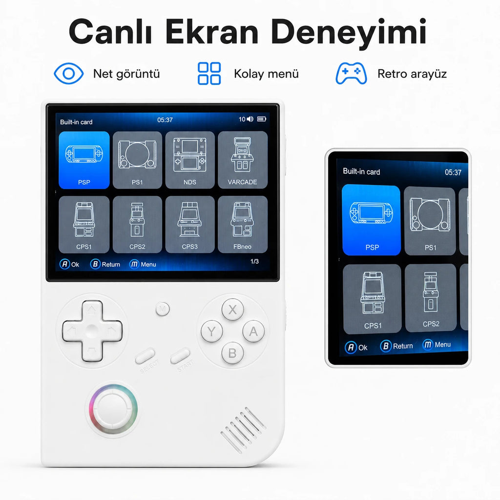 ANBERNIC RG 40XXV Taşınabilir El Oyun Konsolu, 4.0 inç IPS Ekran, Retro Game Boy PSP Oyun Konsolu