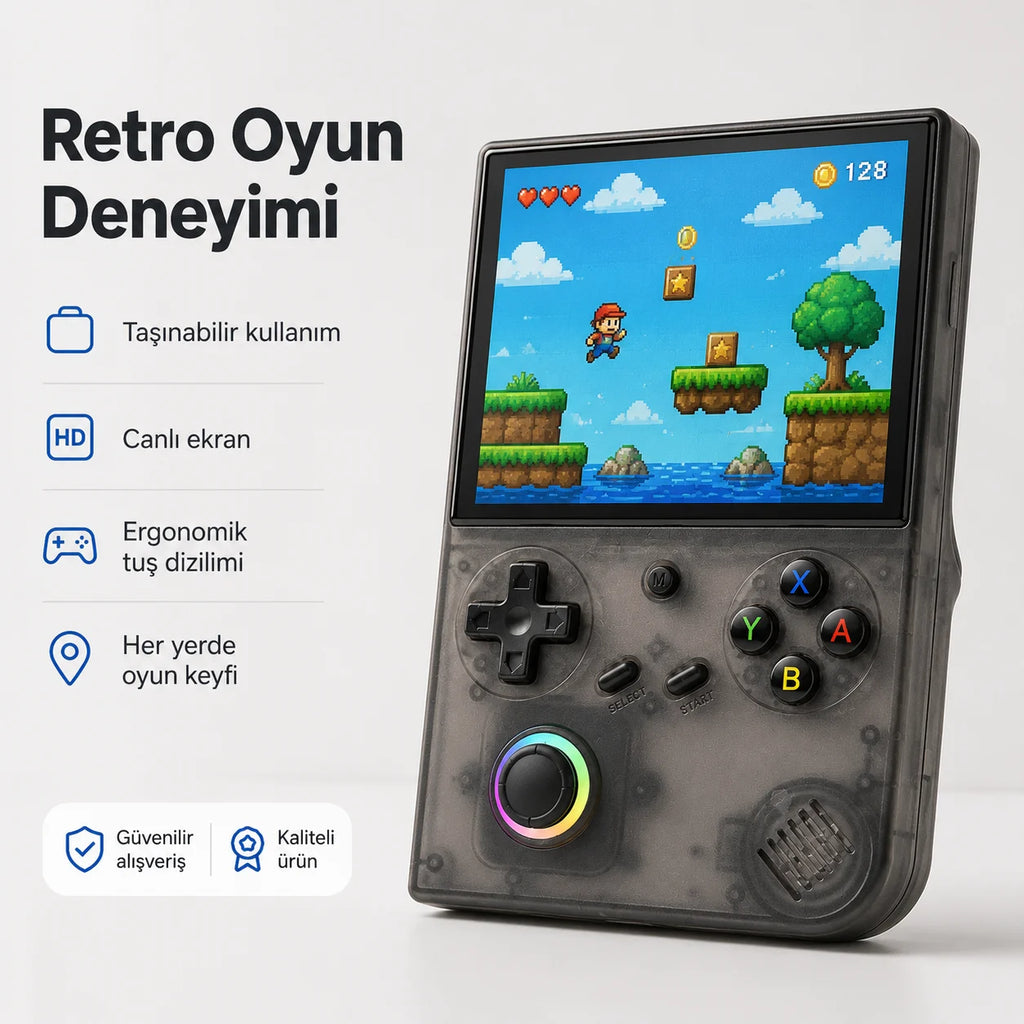ANBERNIC RG 40XXV Taşınabilir El Oyun Konsolu, 4.0 inç IPS Ekran, Retro Game Boy PSP Oyun Konsolu