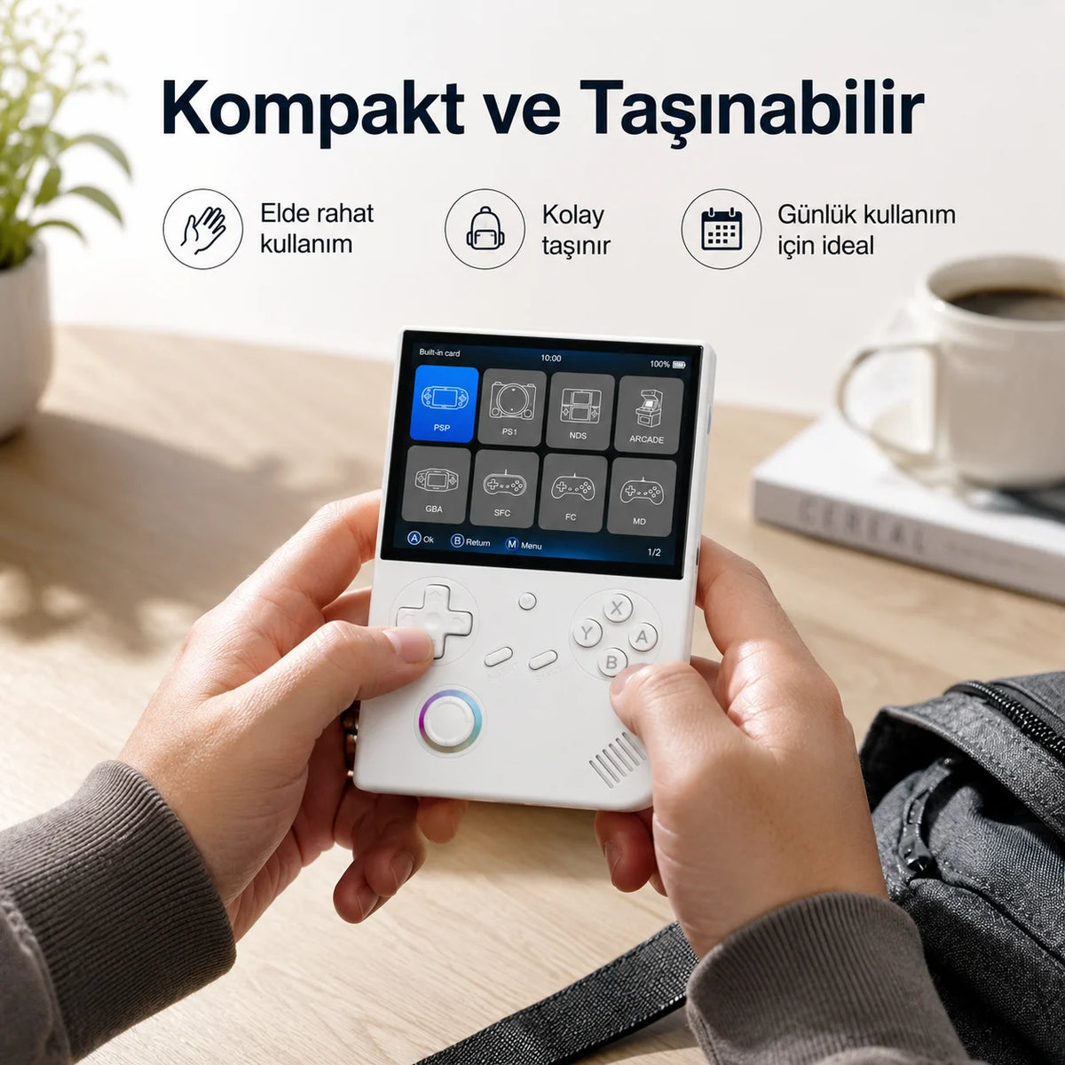 ANBERNIC RG 40XXV Taşınabilir El Oyun Konsolu, 4.0 inç IPS Ekran, Retro Game Boy PSP Oyun Konsolu