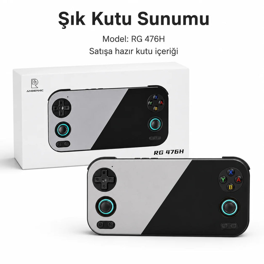 ANBERNIC RG 476H El Oyun Konsolu 5000 mAh Pil, Taşınabilir Retro Atari Atari Oyun Cihazı
