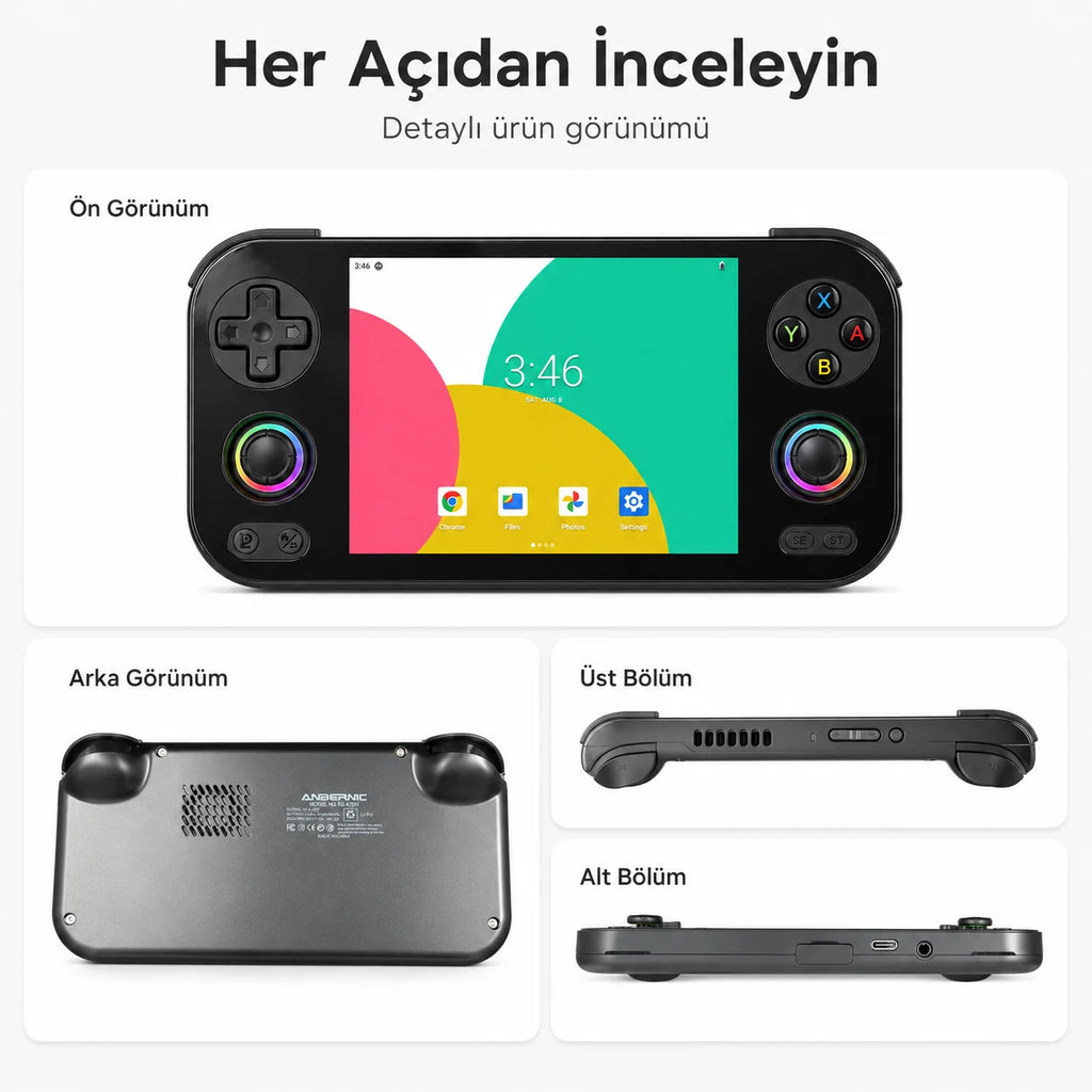 ANBERNIC RG 476H El Oyun Konsolu 5000 mAh Pil, Taşınabilir Retro Atari Atari Oyun Cihazı