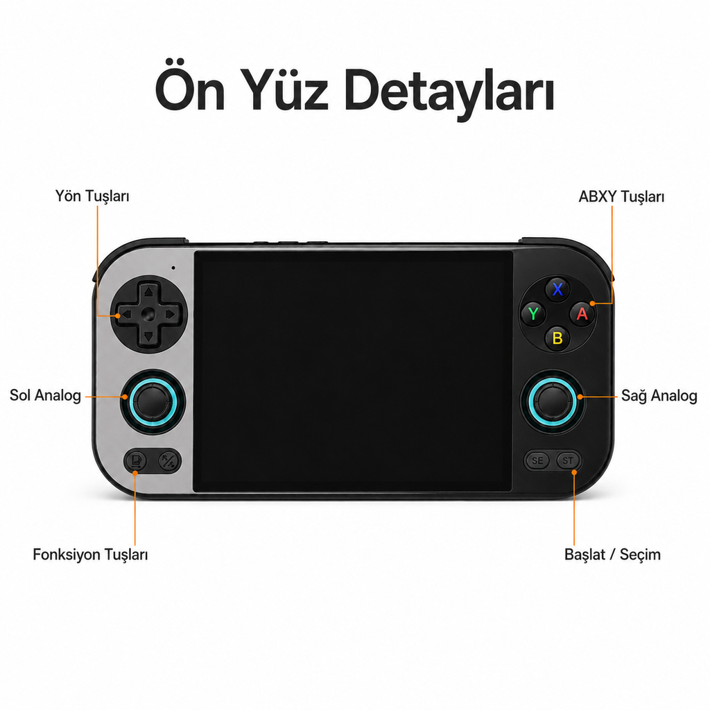 ANBERNIC RG 476H El Oyun Konsolu 5000 mAh Pil, Taşınabilir Retro Atari Atari Oyun Cihazı