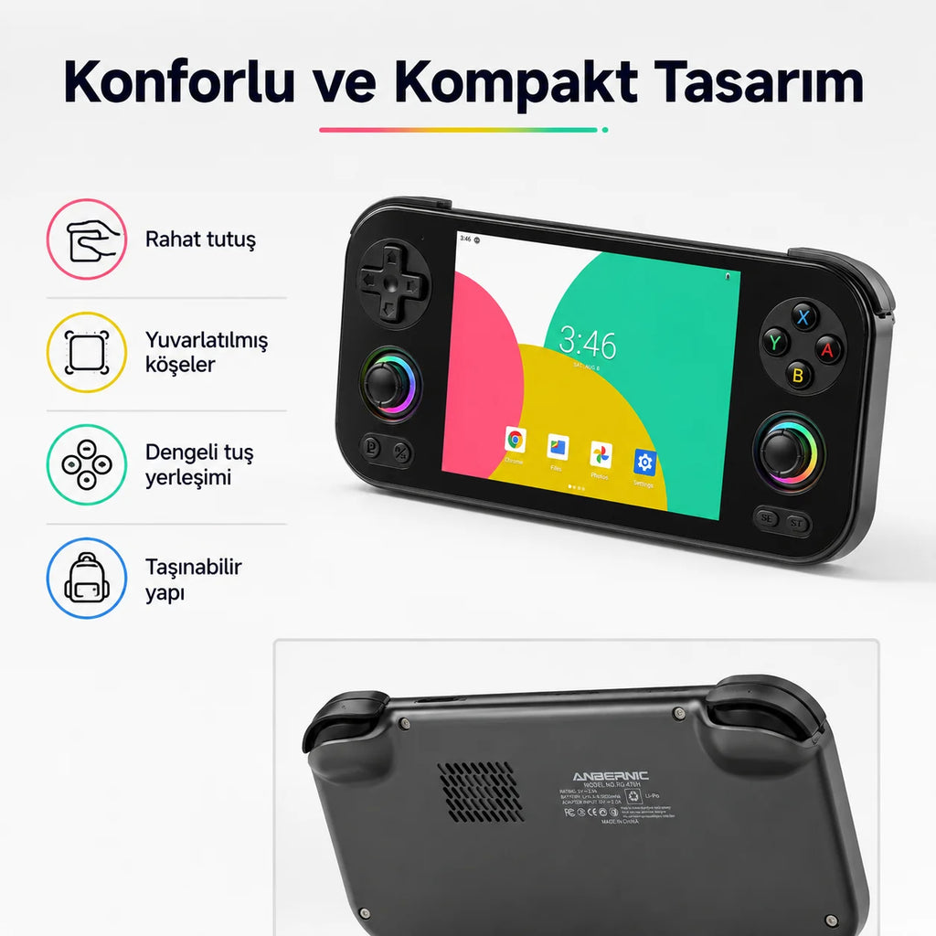 ANBERNIC RG 476H El Oyun Konsolu 5000 mAh Pil, Taşınabilir Retro Atari Atari Oyun Cihazı