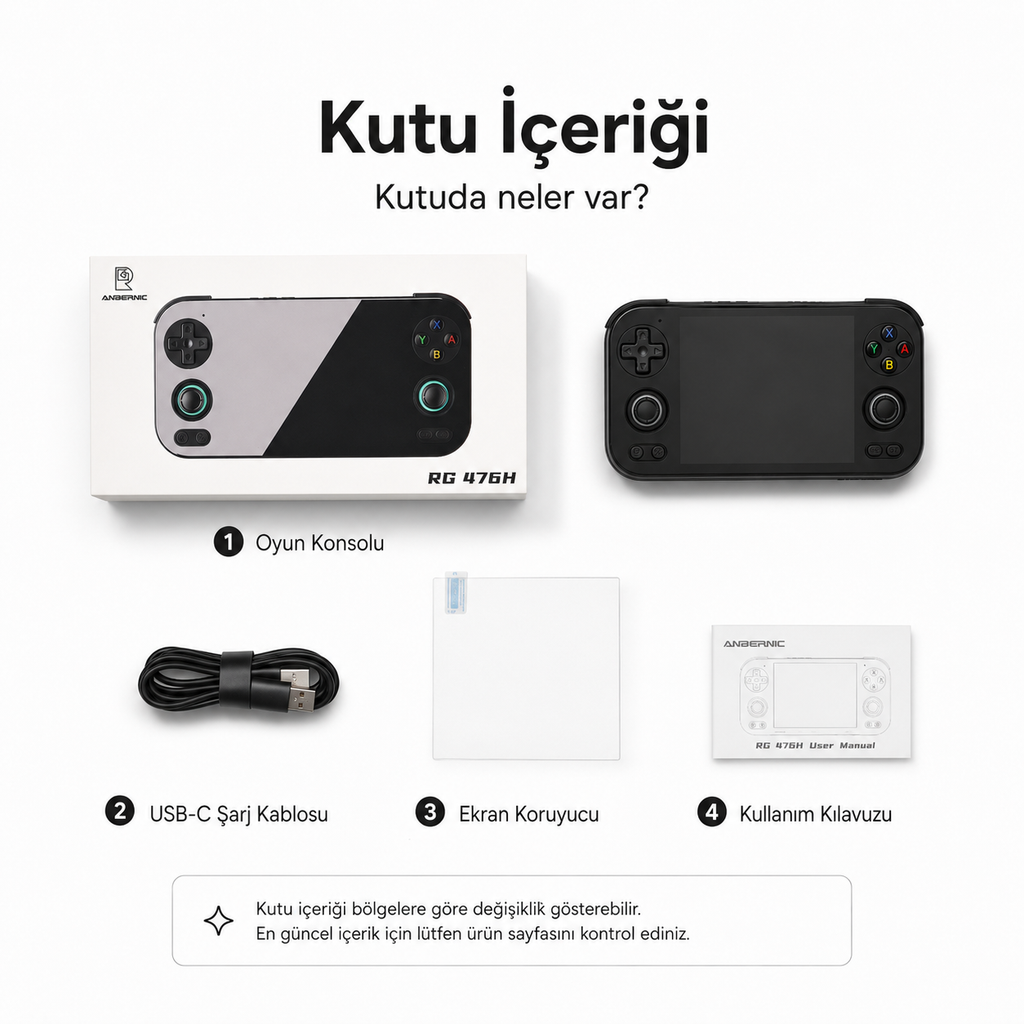 ANBERNIC RG 476H El Oyun Konsolu 5000 mAh Pil, Taşınabilir Retro Atari Atari Oyun Cihazı
